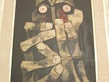 Ecuador Quito Guayasamin 1-13 Capilla del Hombre Lagrimas de Sangre From his Edad de la Ira (Age of Wrath / Anger) series Lagrimas de Sangre (1973, Tears of Blood) is an aptly named scary black and white painting set off with red tears. It was painted for the suffering of the people like Salvador Allende, Pablo Neruda, and Victor Jara killed during the dictatorship of Augusto Pinochet.
